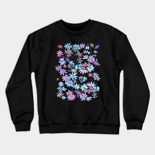 Daisies Spring Countryside Blue Crewneck Sweatshirt